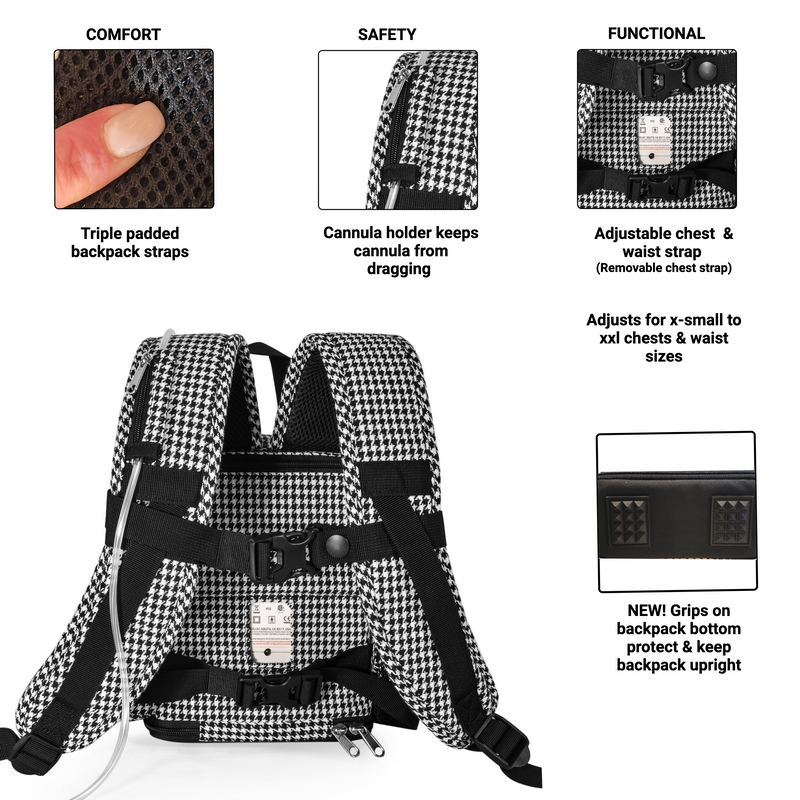Inogen One G5 Backpack - Houndstooth - O2TOTES