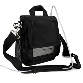 Black O2TOTES Inogen One G3 carry bag with adjustable strap and mesh pocket for oxygen supplies