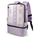 Light purple Inogen portable oxygen concentrator backpack with mesh ventilation panel