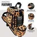 o2totes Inogen Rove 6 carry bag with pockets, leopard print design, mesh panels, pockets for accessories - O2TOTES