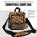 o2totes Inogen Rove 6 carry bag with pockets, leopard print design, mesh panels, pockets for accessories - O2TOTES