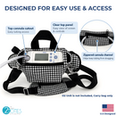 Inogen Rove 4 Carry Bag – With Pockets – Fits Standard & Extended Battery (Houndstooth Fabric)