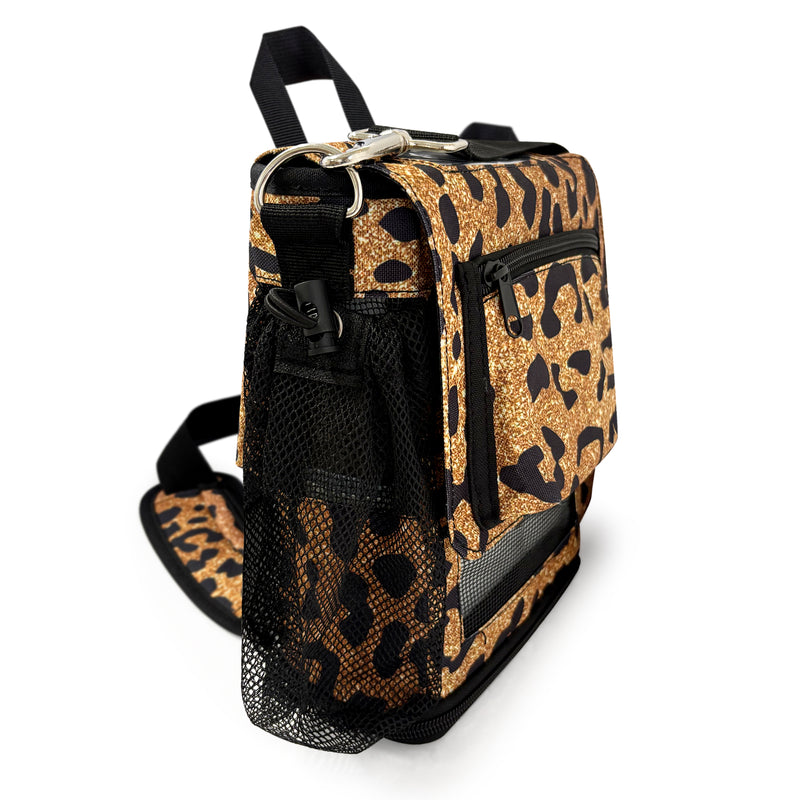Carry Bag fit For Inogen One G5/Inogen Rove 6, with pockets, leopard print design, mesh panels, pockets for accessories