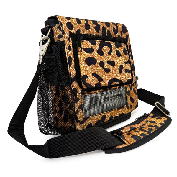 Carry Bag fit For Inogen One G5/Inogen Rove 6, with pockets, leopard print design, mesh panels, pockets for accessories