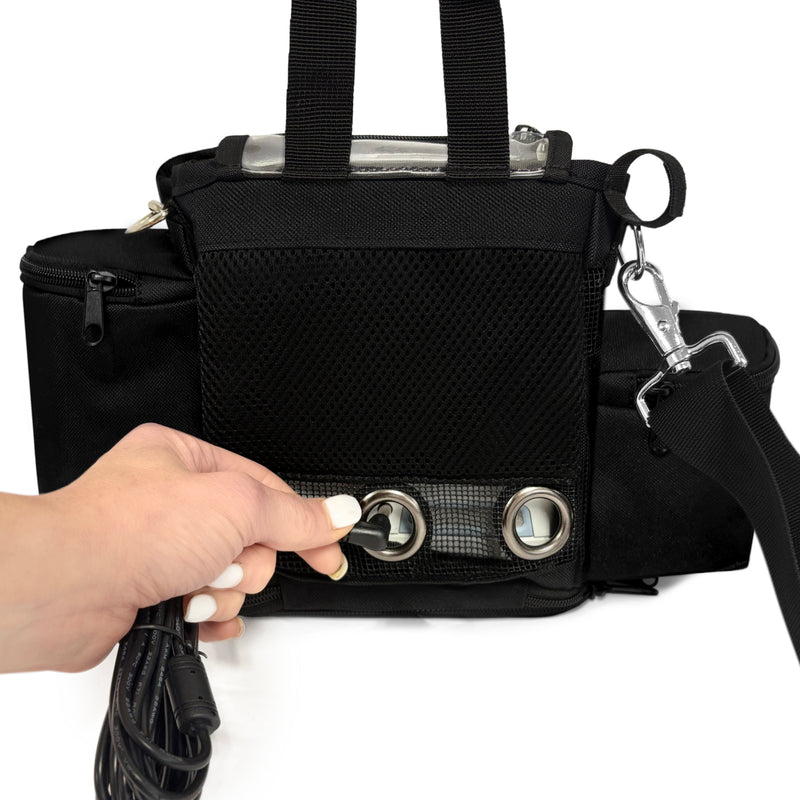 Inogen One G4/Inogen Rove 4 Carry Bag w/Pockets - Black by o2totes with zippered bottom, pockets