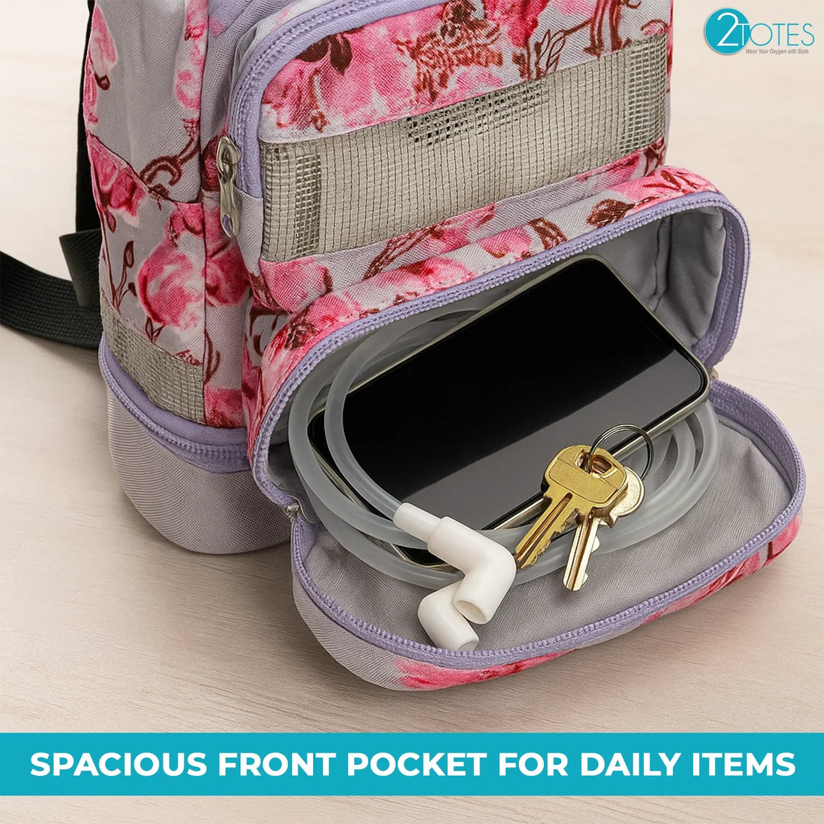 React Health 2000 Backpack - With Accessory Storage In Floral