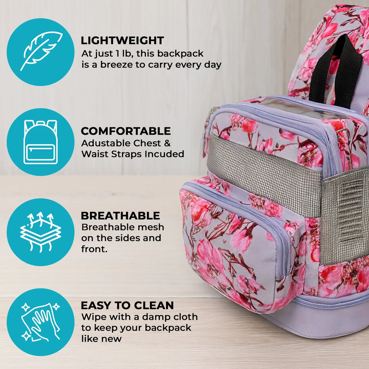 React Health 2000 Backpack - With Accessory Storage In Floral
