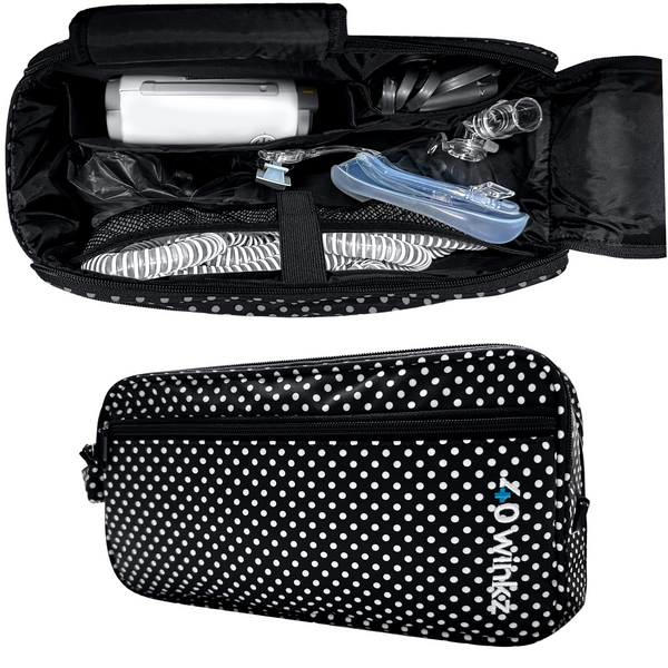 ResMed AirMini™ Travel CPAP Premium Padded Travel Case (Polka Dot) - O2TOTES
