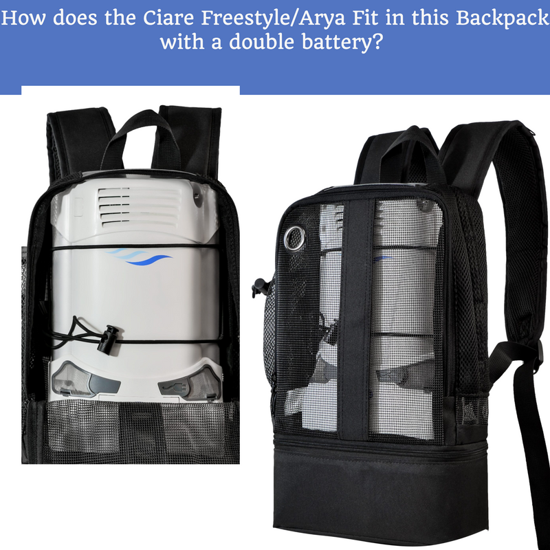 Portable Oxygen Concentrator Backpack For: Caire Freestyle Comfort, Respironics SimplyGo Mini, - O2TOTES