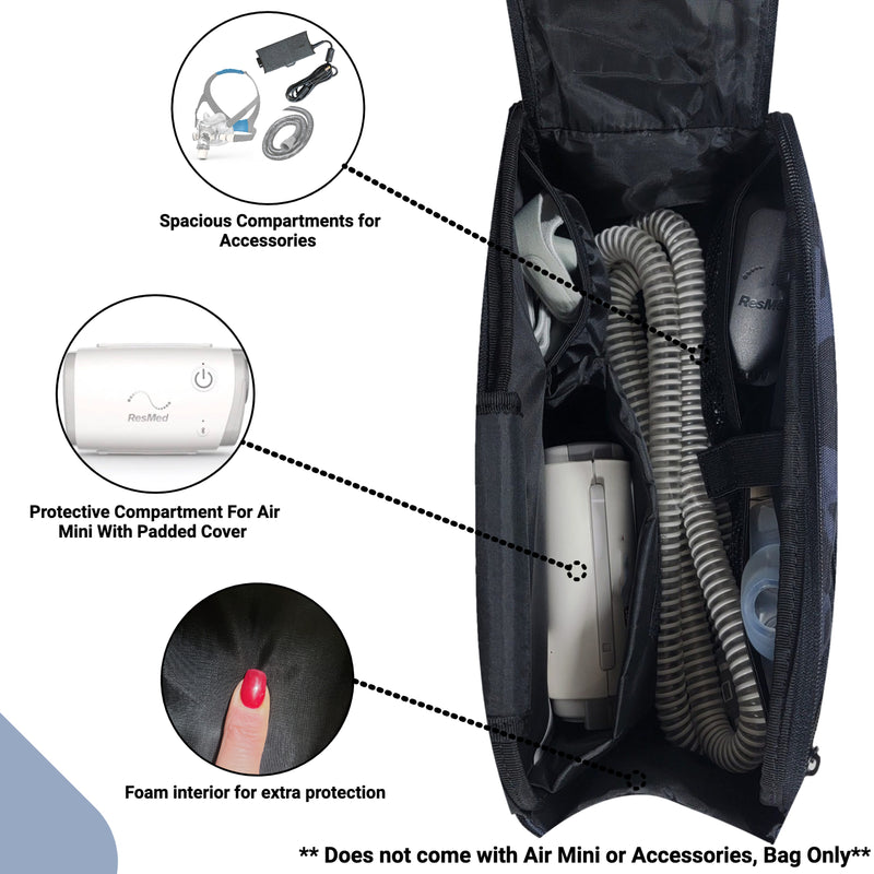 CPAP travel bag fit for ResMed Mini, Micro Travel Auto CPAP - Transcend, Z2 cpap machine in leopard print