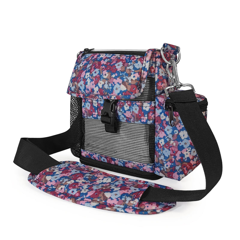 INOGEN ONE G4 CARRY BAG IN FLORAL WITH CANNULA HOLDER & ROOM FOR INOGEN ACCESSORIES - O2TOTES