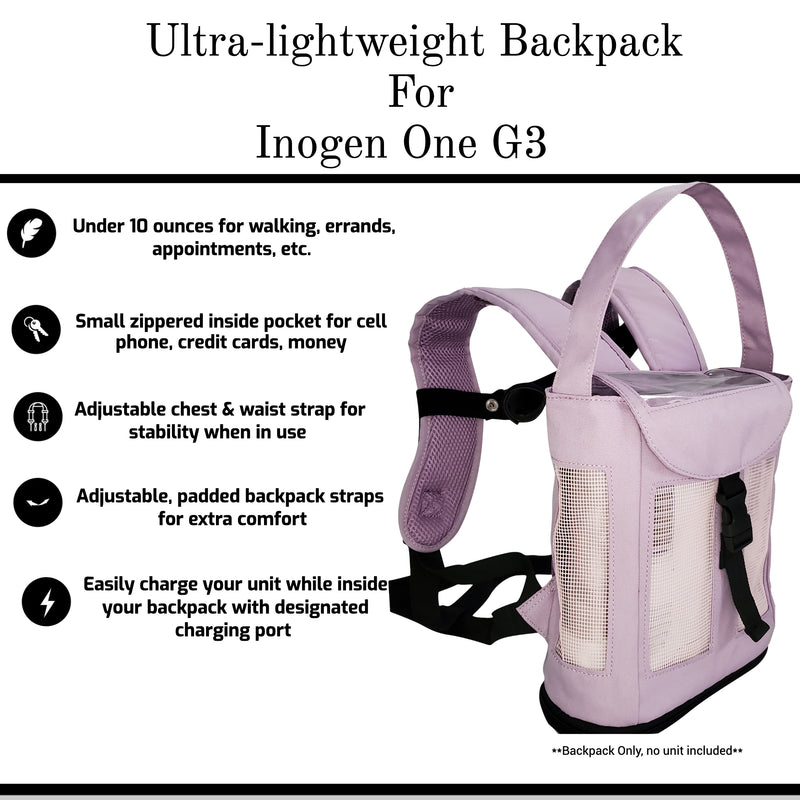Ultra Lightweight Inogen one G3 Backpack/PURPLE - O2TOTES
