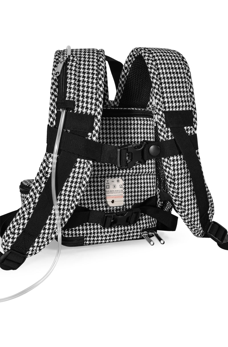 Inogen One G5 Backpack in Houndstooth Fabric - O2TOTES