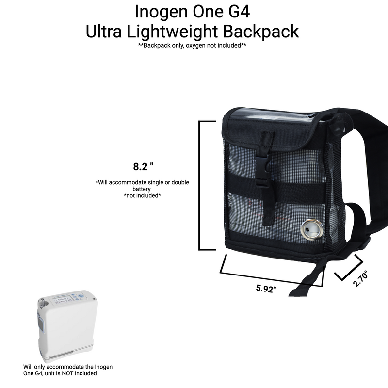 Inogen one G4-Ultra Lightweight Backpack in black - O2TOTES