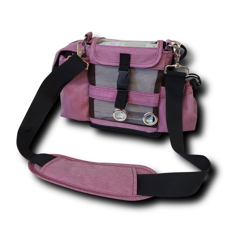 Inogen One G4 Carry bag in burgundy/Carry Handle, Pockets for Extra Inogen Accessories - O2TOTES