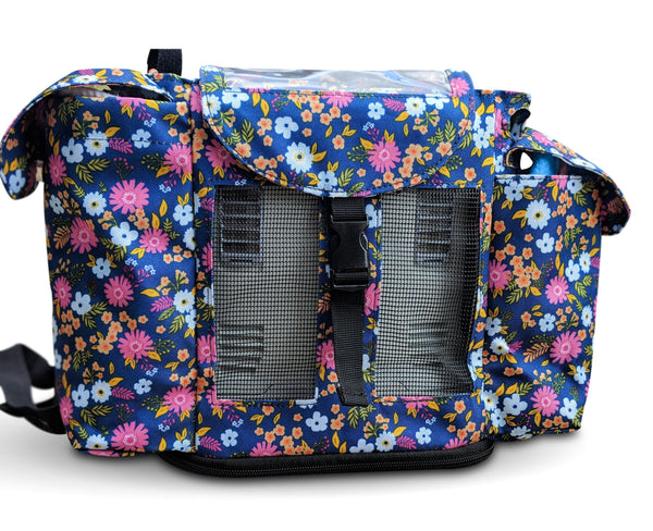 Inogen One G3 Backpack in Flower Print (also fits Oxygo unit) - O2TOTES